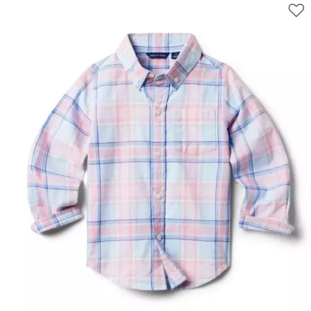 Janie and Jack 100048902 The Madras Plaid Shirt NWT size 6-12 months